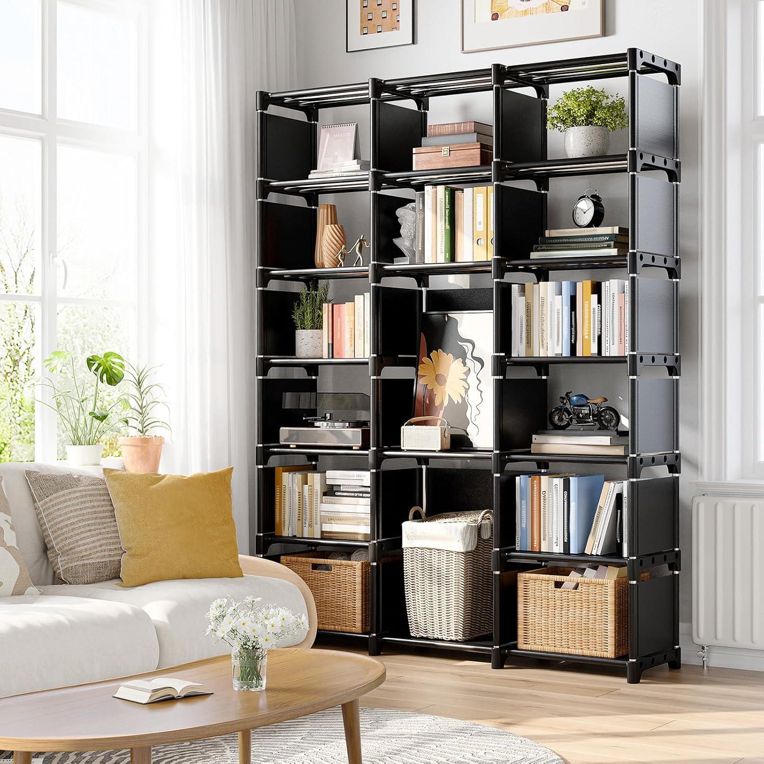 Transforming Spaces ‌with REIBII's 16-Cube Modular Book Shelf Organizer
