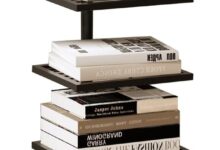 Maximizing Small Spaces with a Stylish Vertical Marble-Base Bookshelf