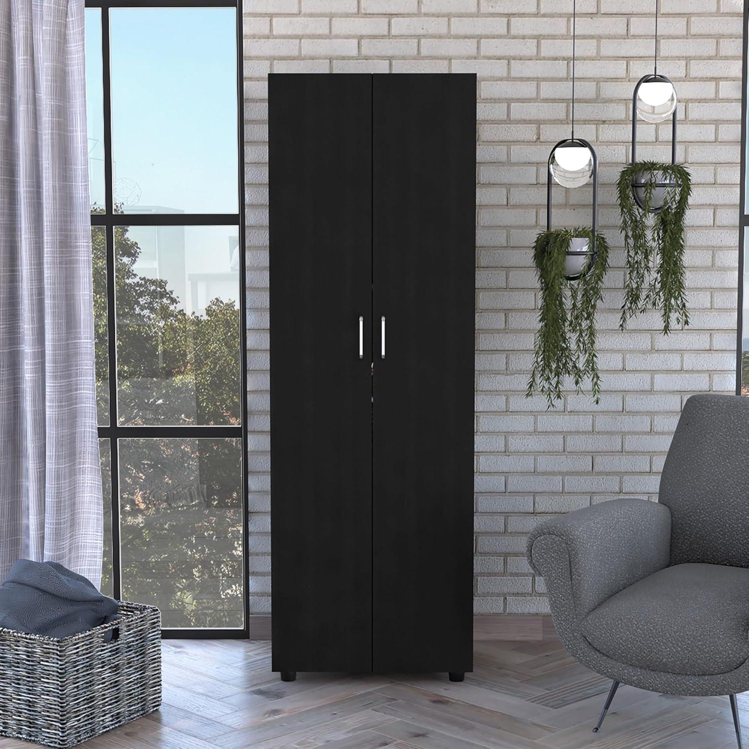 Black Simple Elegant 2 Tier Armoire Fits Your Space