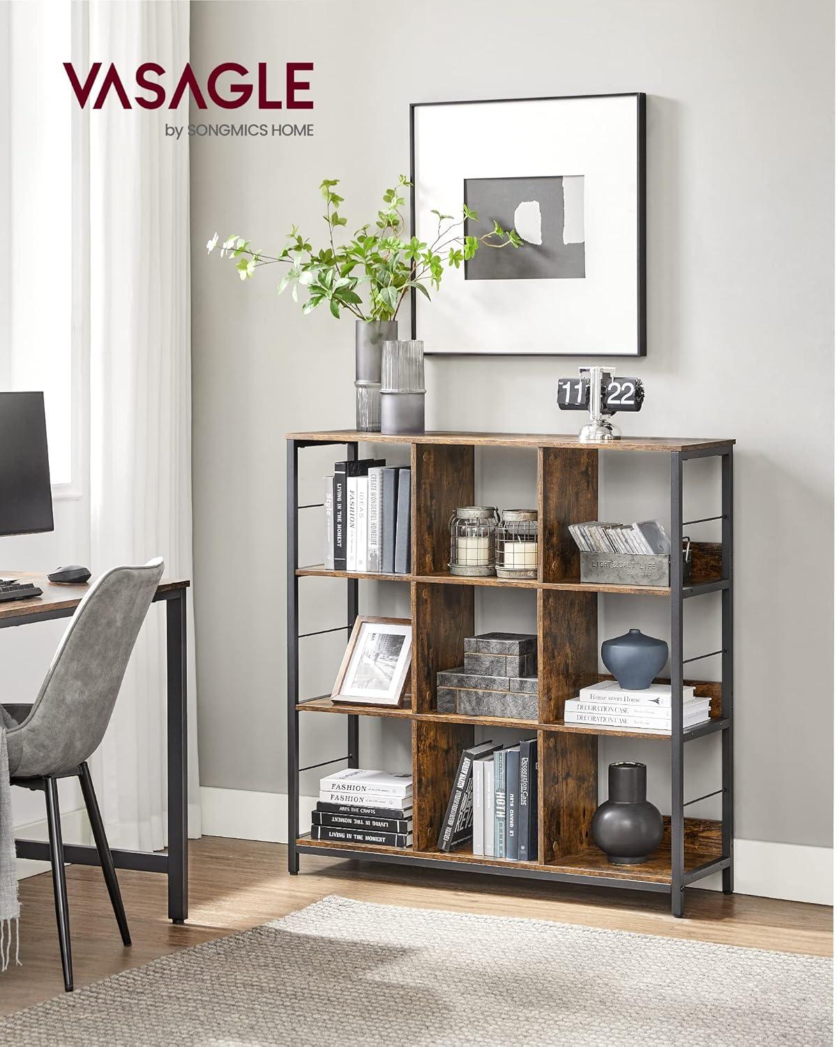 Bringing Industrial Flair and Functionality to Our Spaces with VASAGLE's 9-Cube Shelf