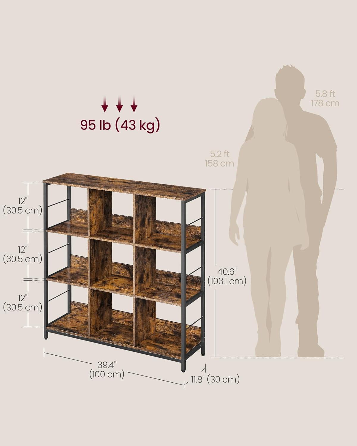 Bringing Industrial Flair and Functionality to Our Spaces with VASAGLE's 9-Cube Shelf