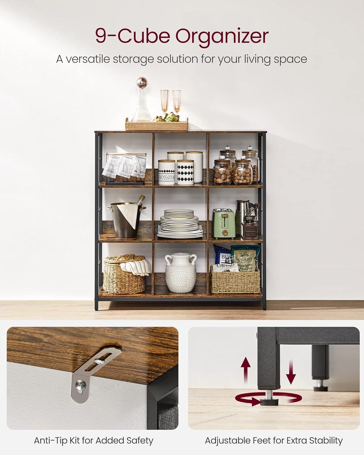 Bringing Industrial Flair and Functionality to Our Spaces with VASAGLE's 9-Cube shelf