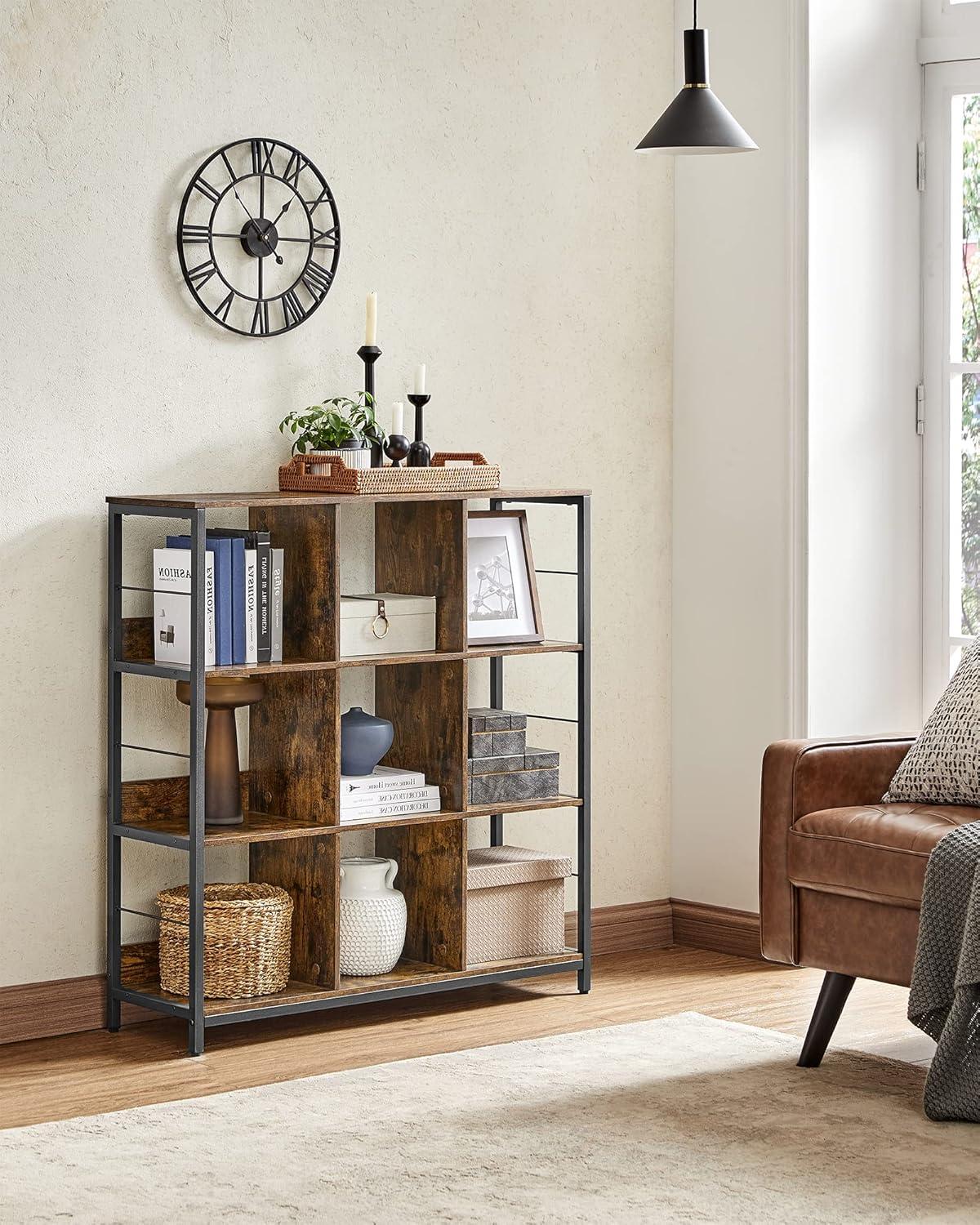 Bringing Industrial Flair and Functionality to our spaces with VASAGLE's 9-Cube Shelf