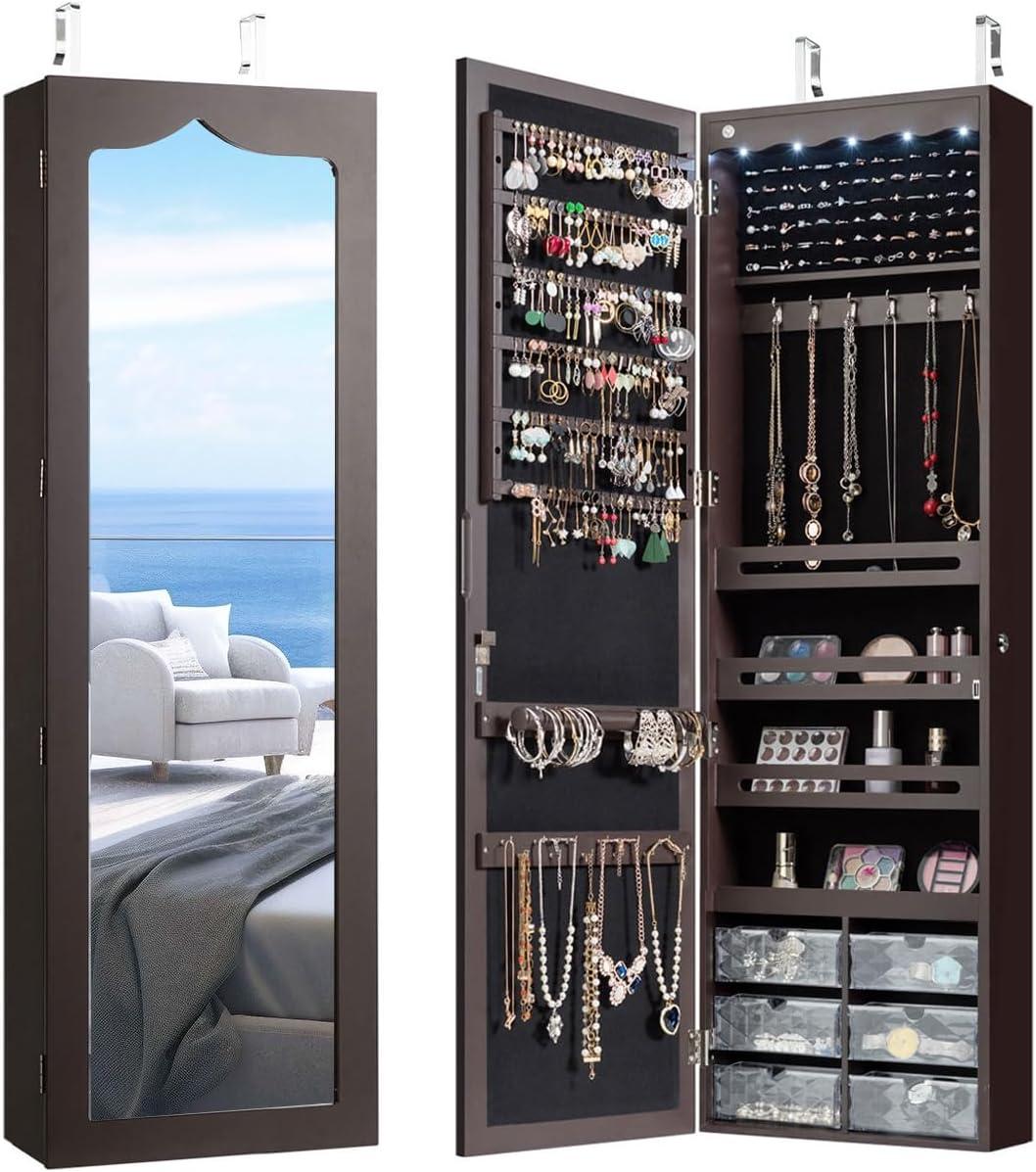 Charmaid Jewelry Cabinet Spacious Stylish And Wall Mount Ready Storage
