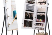 Costway Led Mirror Jewelry Cabinet Stylish Storage Meets Practical Use