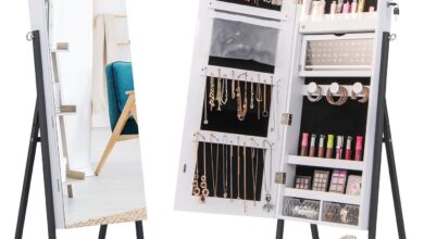 Costway Led Mirror Jewelry Cabinet Stylish Storage Meets Practical Use