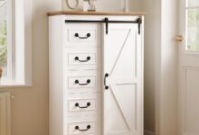 Discover Spacious Style Ironck 5 Drawer Dresser With Sliding Barn Door