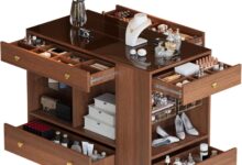 Discovering Elegance And Function In A Walnut Closet Island With Drawers