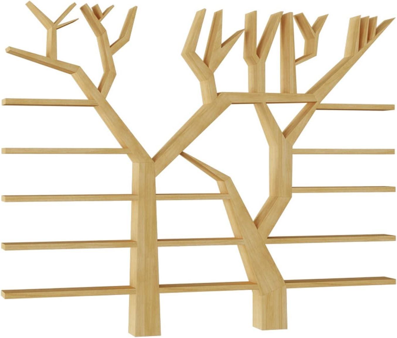 Discovering Space And Style With A Tree Shaped Brown Wooden Bookshelf