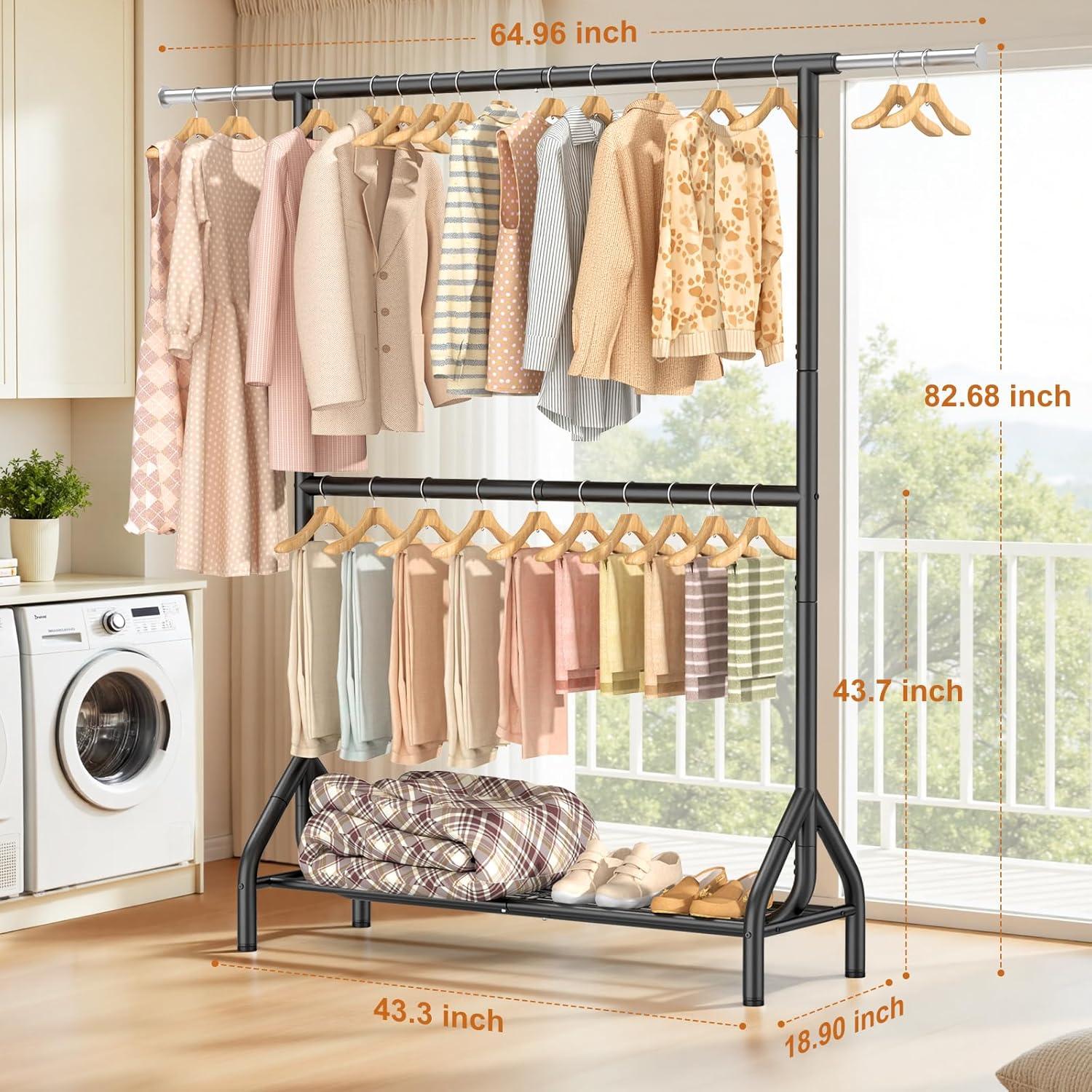 double Rod Clothing Rack That Balances Strength, Space & Style Perfectly