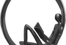 Elevate Any Space With The Jalunth Modern Iron Bookcase Sculpture