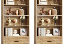 Elevate Every Room With The Versatile Tribesigns 6 Tier Oak Bookcase Set