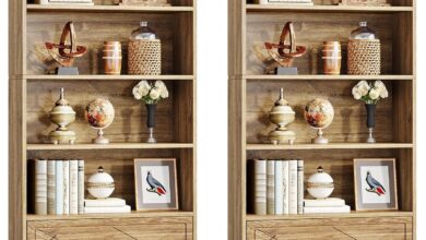 Elevate Every Room With The Versatile Tribesigns 6 Tier Oak Bookcase Set