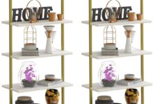 Elevate Small Spaces With A Sleek 5 Tier Ladder Shelf Design