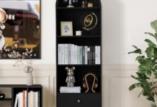 Elevate Your Space With A Stylish 756 Arched Bookcase And Storage