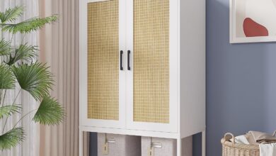 Exploring Stylish Storage A Closer Look At A Rattan Wardrobe With Shelves