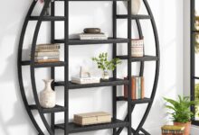 Exploring The Industrial Charm Of Tribesigns Oval Triple Wide Bookshelf