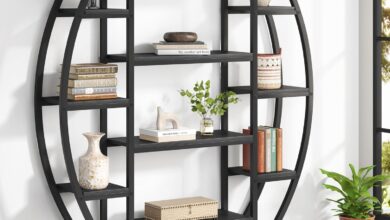 Exploring The Industrial Charm Of Tribesigns Oval Triple Wide Bookshelf