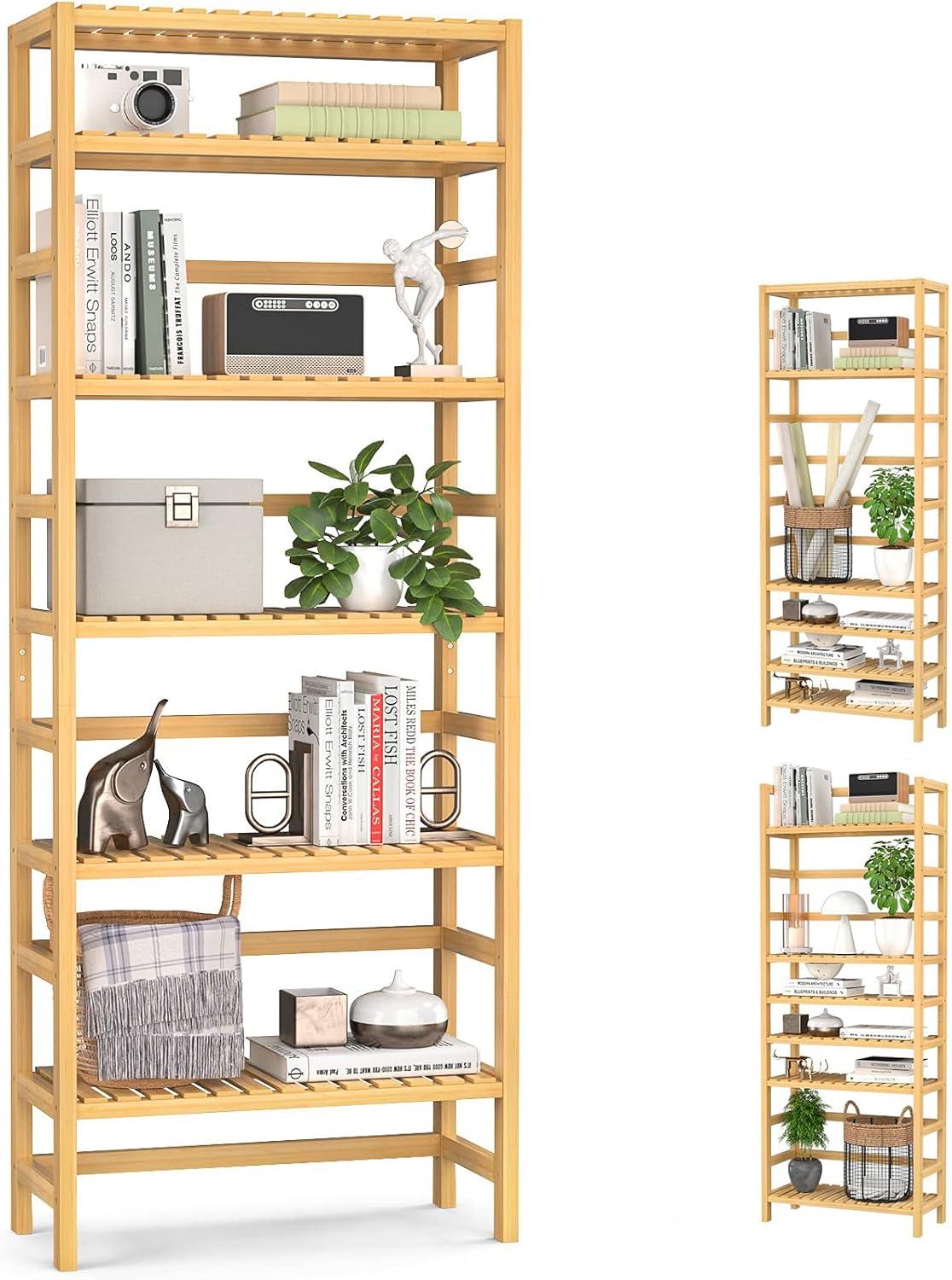 Finding Balance And Style With A 6 Tier Bamboo Bookshelf Organizer
