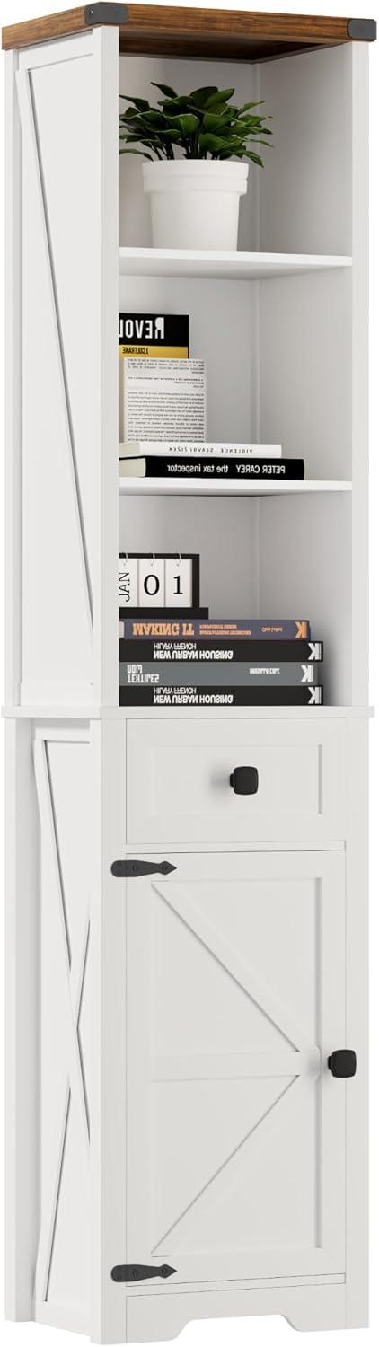 Finding Farmhouse Style And Function In A Tall Narrow Bookshelf For Any Room