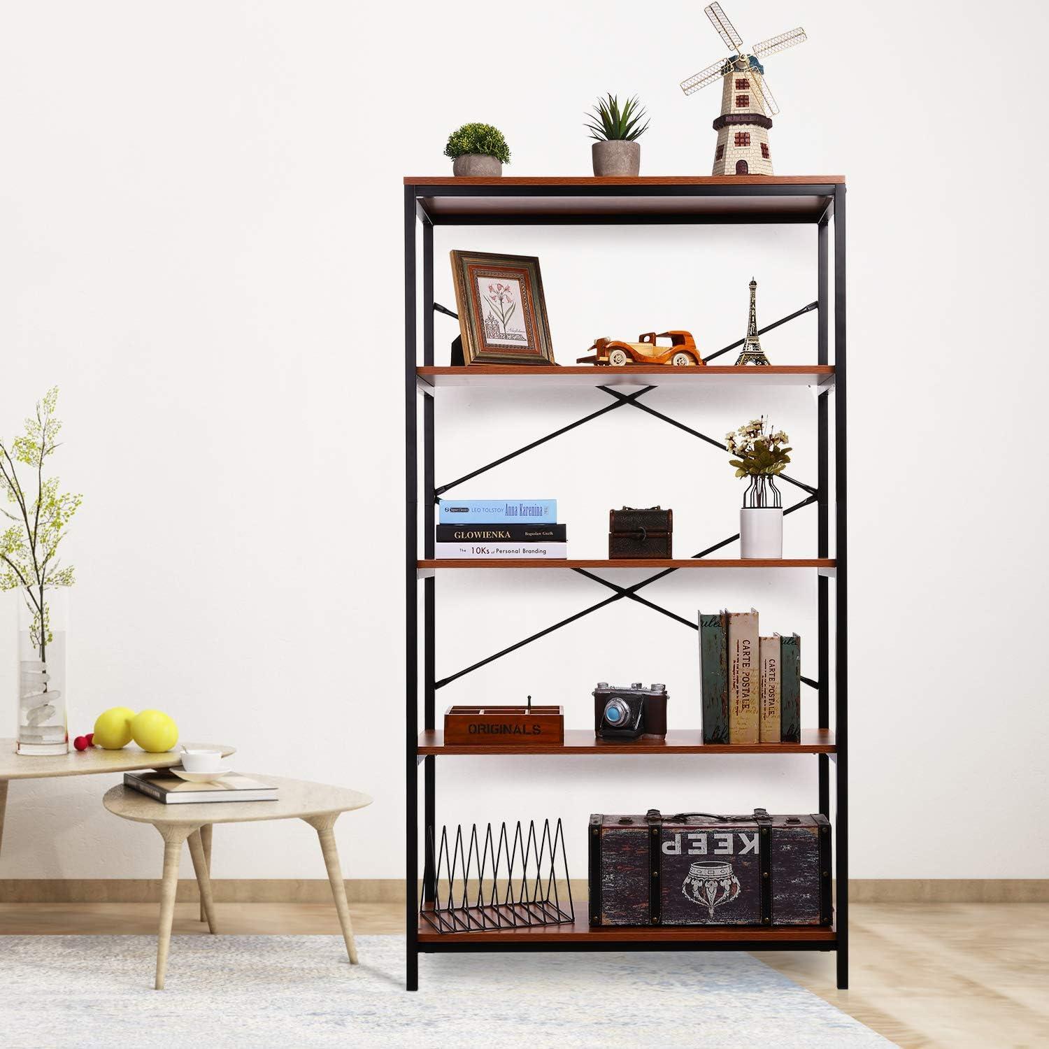 Finding the Perfect Balance: Sturdy & Stylish OPPSDECOR 5-Tier Bookcase reviewed