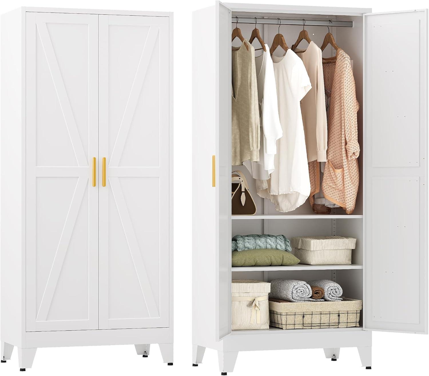 Finding The Perfect Balance Stylish Farmhouse Metal Wardrobe With Flexible Storage
