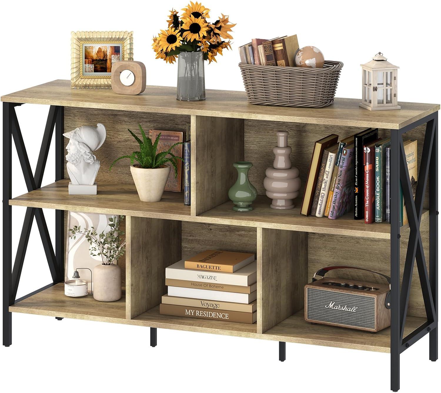 Finding The Perfect Blend Of Rustic Oak And Industrial Metal In A 5 Cube Bookshelf