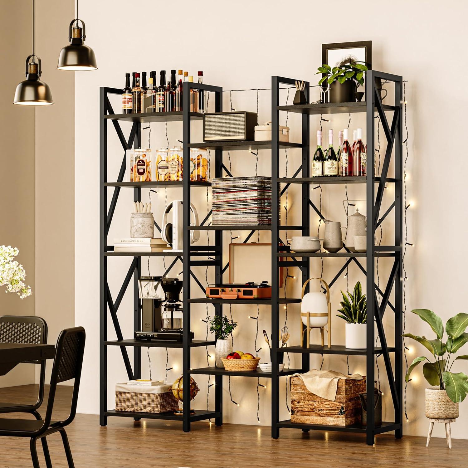 Gaomon 5 Tier Industrial Bookshelf Spacious Sturdy And Stylish Storage