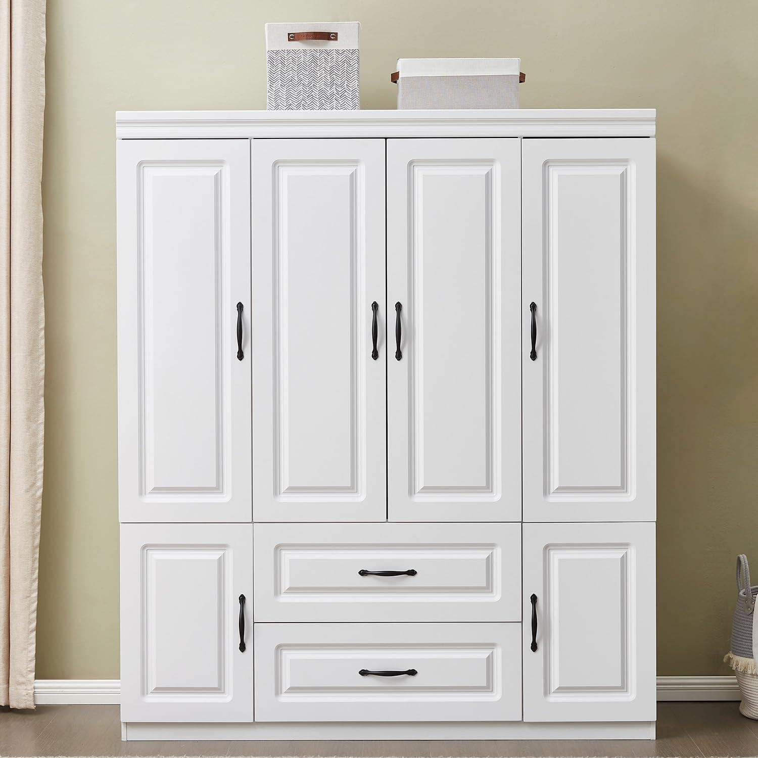Gracegrove 4 Door White Armoire Fits Your Bedroom Storage