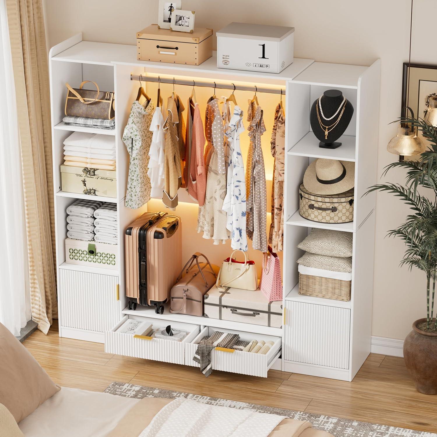 How A Stylish Lighted Freestanding Closet Transformed Our Storage Space