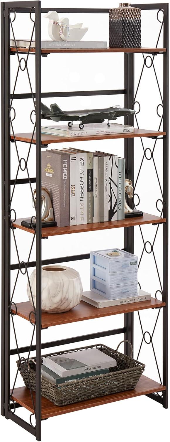 How VECELO's Foldable 5-Tier Bookshelf Transformed Our Space and Storage