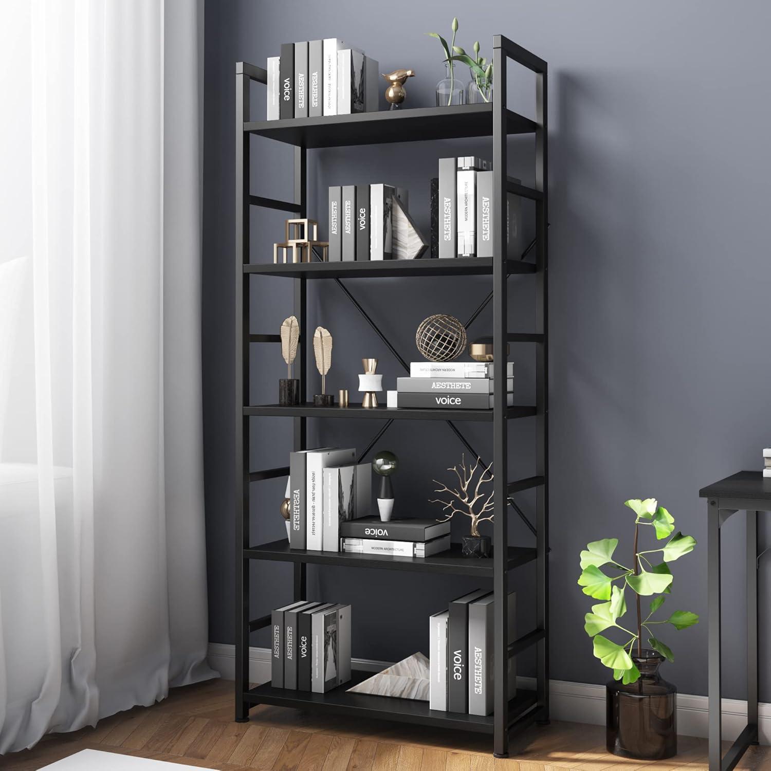 How We Elevated Our Space With The Vermess 5 Tier Industrial Bookshelf