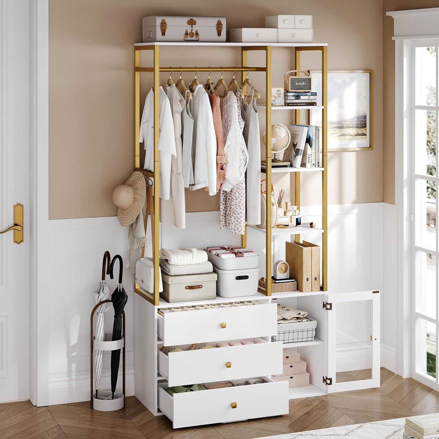 How We⁣ Transformed Our Space with a Stylish White & Gold‍ Closet‍ Organizer