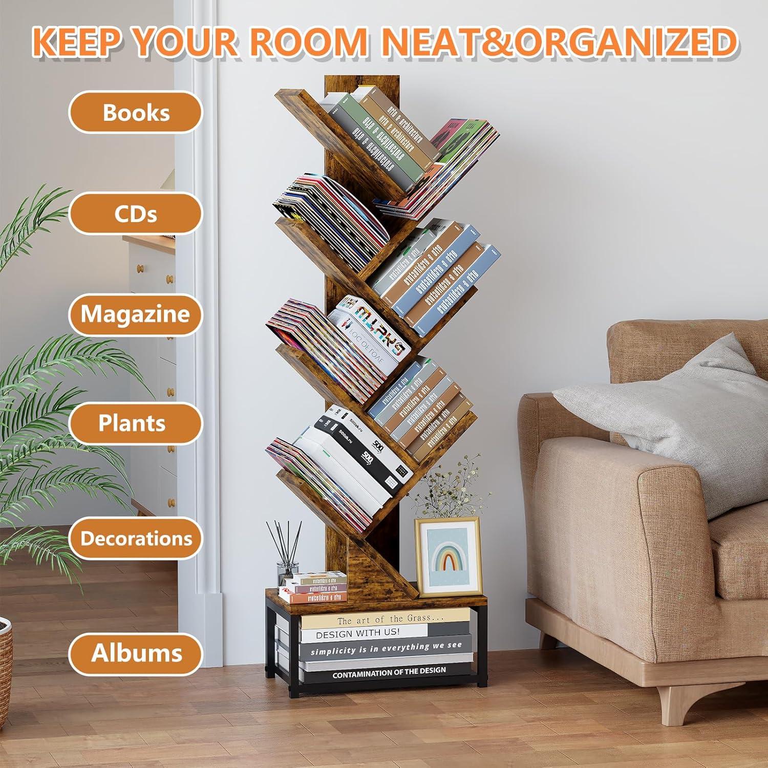 How We Transformed Our space with EasyCom Tree's 7-Tier Bookshelf Storage