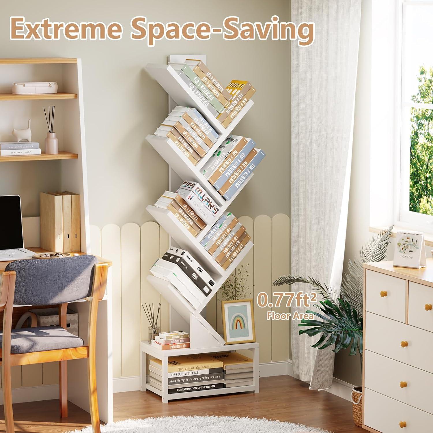 How ​We Transformed Our Space with EasyCom Tree's 7-Tier⁢ Bookshelf Storage