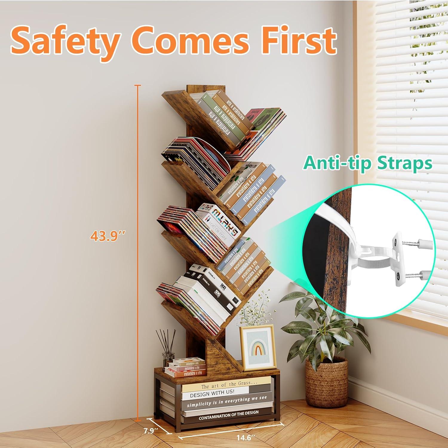 How We Transformed Our Space with EasyCom Tree's 7-Tier Bookshelf Storage