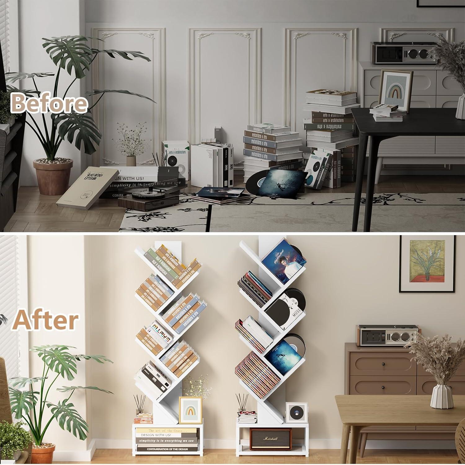 How We Transformed Our Space with EasyCom Tree's 7-Tier bookshelf Storage