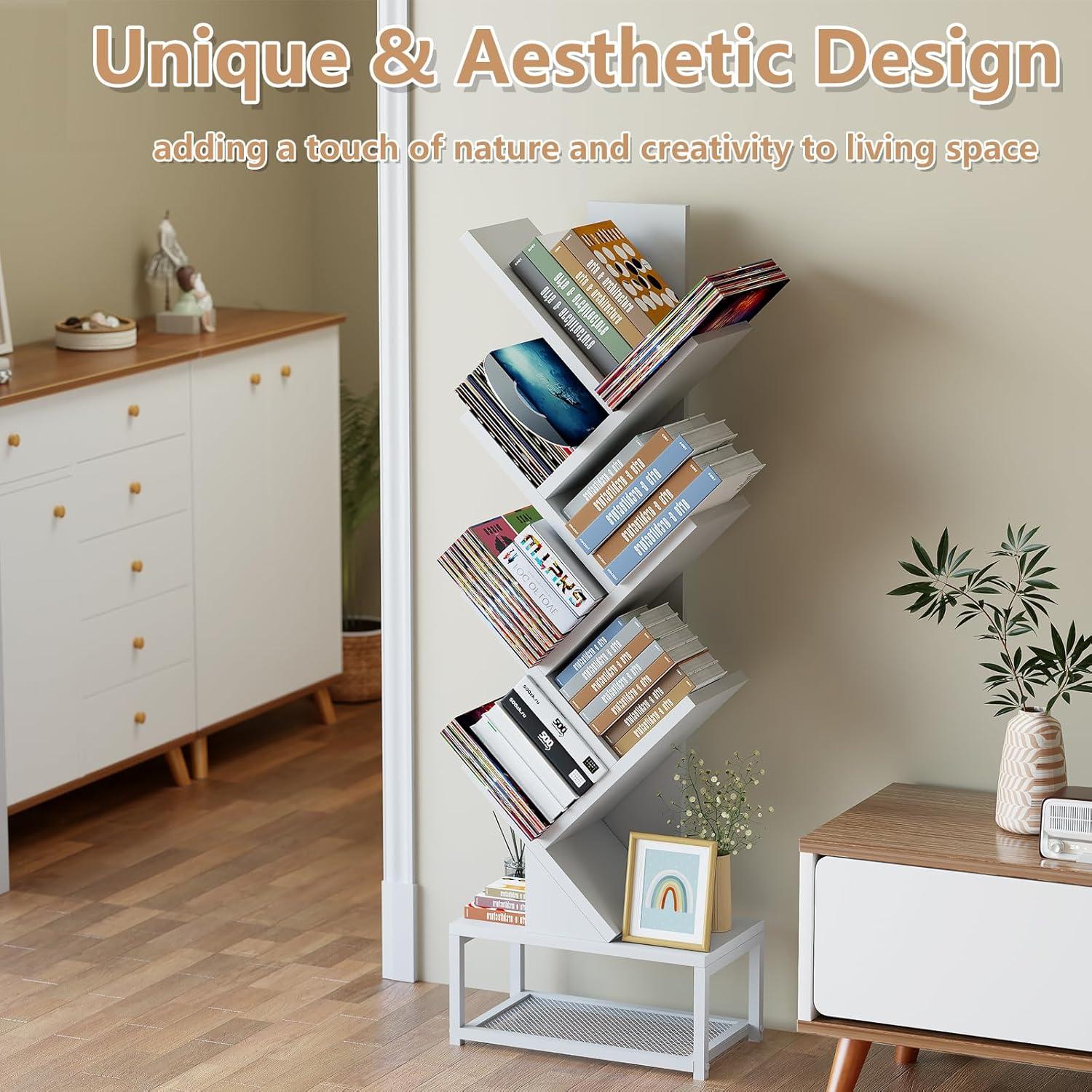 How We Transformed ‍Our Space with easycom Tree's 7-Tier Bookshelf Storage