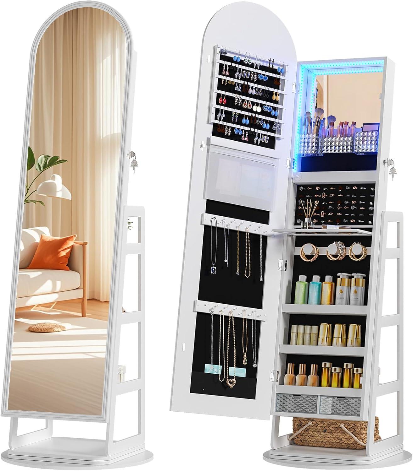 Hwb Arched Mirror Jewelry Cabinet Keeps Your Jewelry Tidy