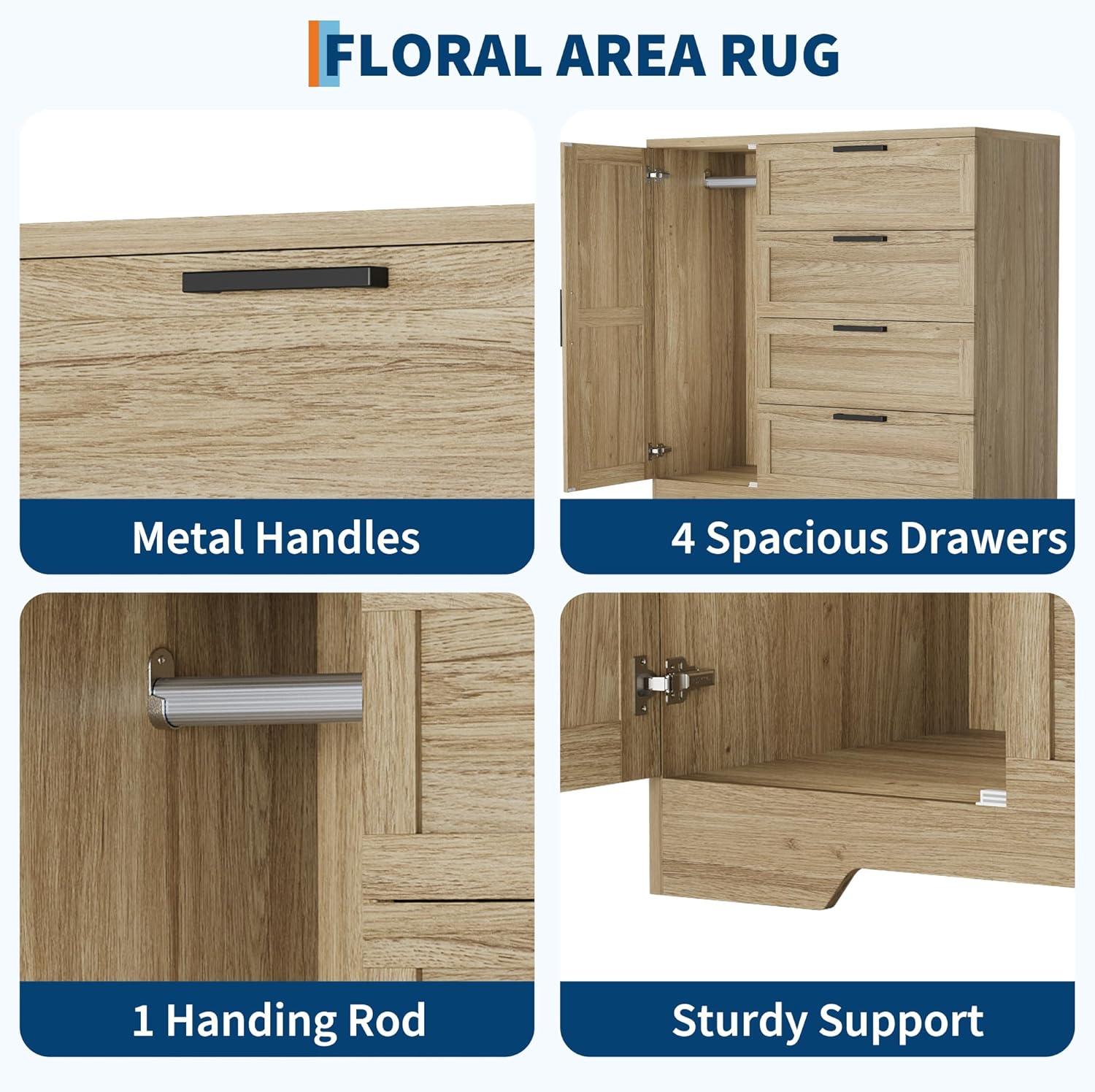 IDEALHOUSE 43.3'' H Armoire Wardrobe Closet, fits your space