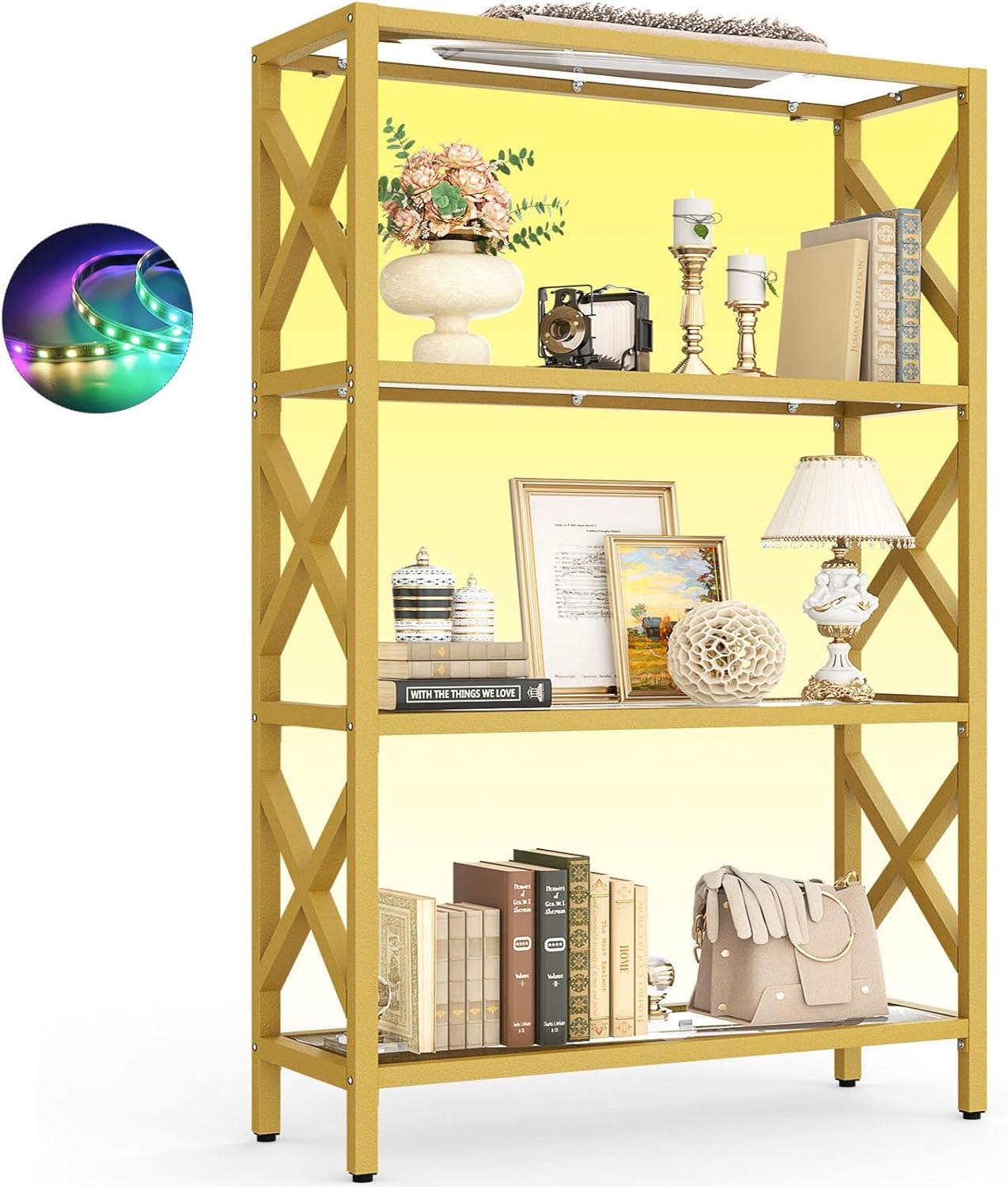 Illuminating Style And Strength Exploring The Homieasy Gold Bookshelf Experience