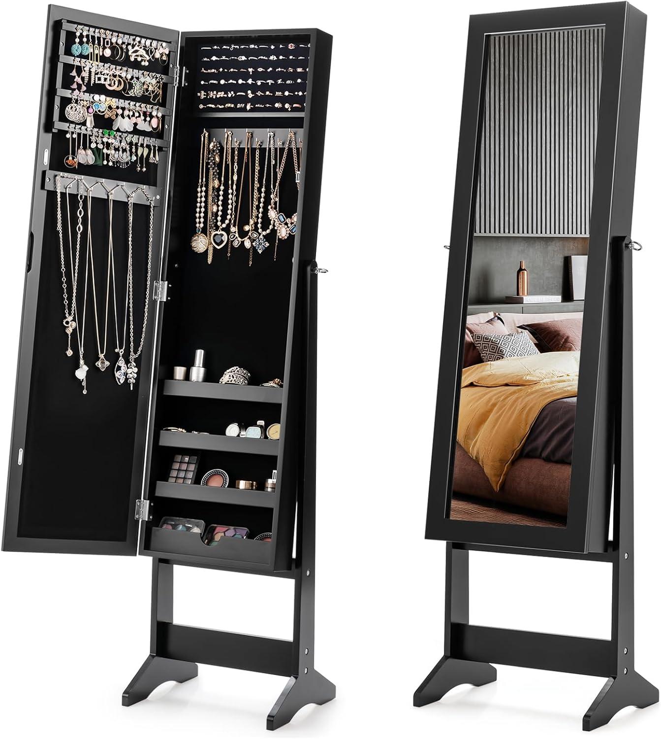Loko Freestanding Jewelry Armoire Cabinet Near Your Mirror