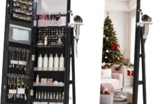 Lvsomt 360 Swivel Jewelry Mirror Cabinet As You Get Ready