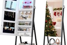 Lvsomt Jewelry Cabinet Mirror Stylish Storage With Mixed Reviews