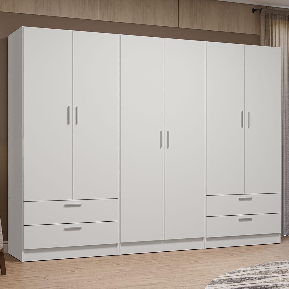 Madesa Wardrobe Armoire Closet 6 Doors 4 Drawers For You