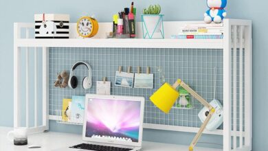 Maximize Desk Space With A Stylish Wood And Metal Bookshelf Organizer