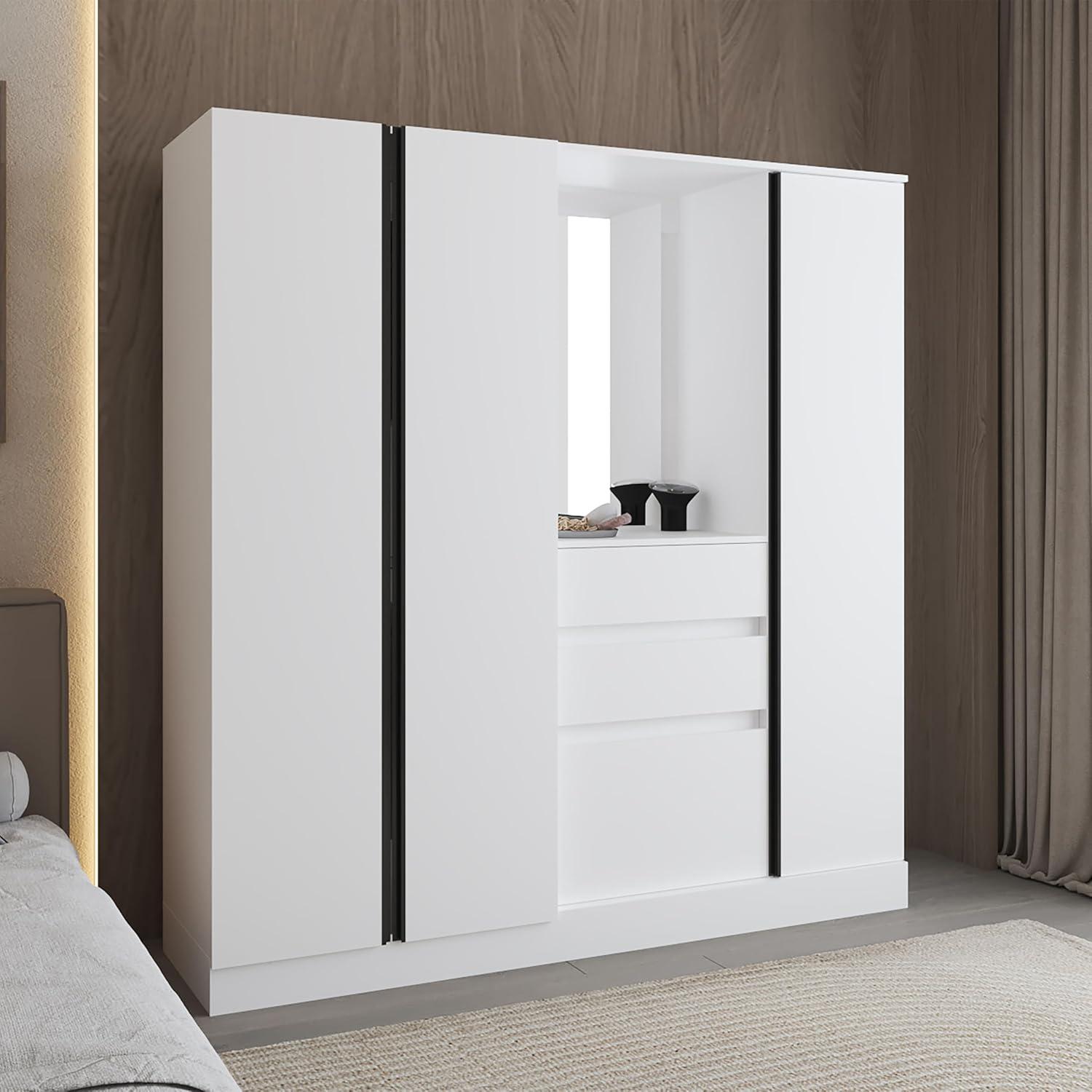 Maximizing Bedroom Space With A Sleek 18m White Double Door Wardrobe