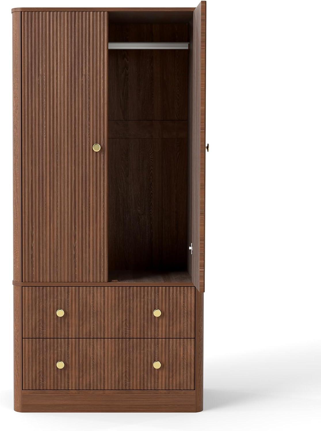 Maximizing Bedroom Space With The 66 Rustic Brown Armoire Wardrobe