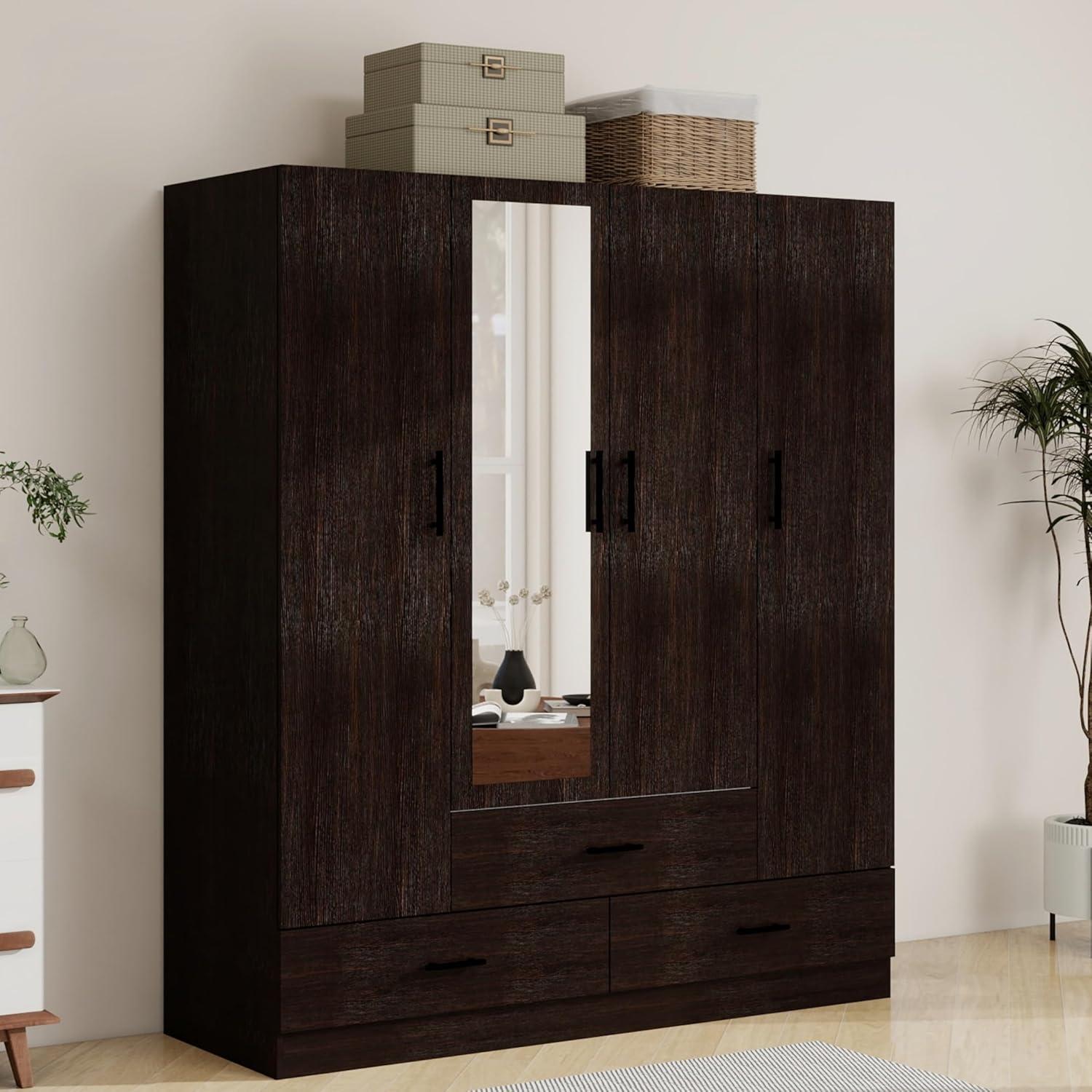 Maximizing Bedroom Storage And Style With A 4 Door Armoire Wardrobe