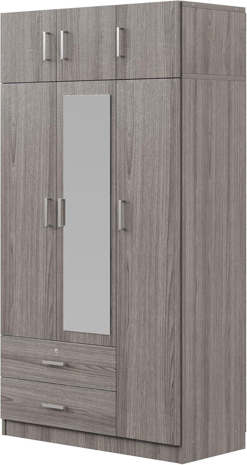 Maximizing Bedroom Storage with a sleek 3-Door Wardrobe ​& Mirror